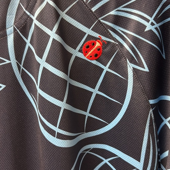 Only worn once Aloha! Navy Blue Pineapple Print Polo Shirt - Picture 5 of 5